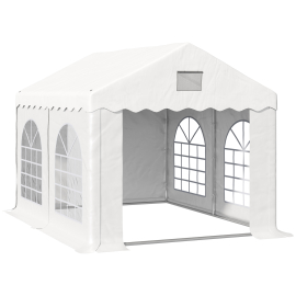 Outsunny 4x3 m Gazebo Canopy Party Tent with 4 Removable Side Walls and Windows for Outdoor Event White
