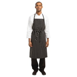 Chef Works Premium Woven Apron Black and White Stripe B248