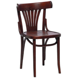 Bistro Fan Back Side Chairs | Bentwood Dining Chairs | Walnut Finish | Fameg CF143 (Pack of 2)