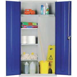 Janitorial Cupboard Grey Blue Doors CF800