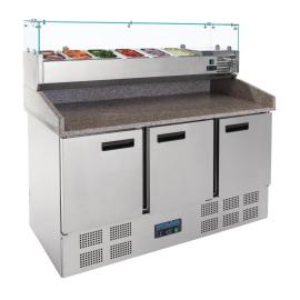 Polar CN267 Refrigerated Pizza and Salad Prep Counter 368 Litre