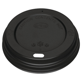 Black Coffee Cup Lid | Disposable Takeaway Cup Cover | For 340ml, 455ml Fiesta Cups | 50 Pack | Fiesta CW717