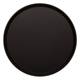 Non-Slip Fibreglass Tray | Round Serving Tray | 405mm Black | Cambro Treadlite DB004