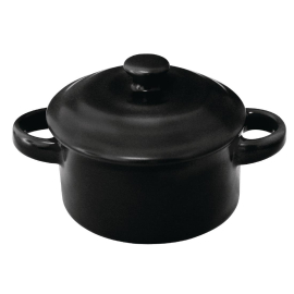 Olympia Mini Round Pots Black 142ml 5oz DK820