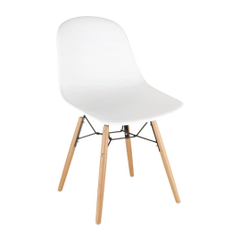 Bolero PP Moulded Side Chair White with Spindle Legs Pack of 2 DM840