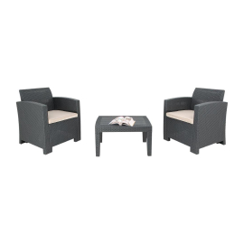 Wicker Armchair and Table Set | Garden Furniture | Outdoor Dining Set | Bolero DR309