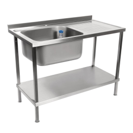 Holmes Fully Assembled Stainless Steel Sink Single Right Hand Drainer 1200mm DR384