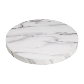 Round Table Top | Pre-drilled Marble Effect Tabletop | 600mm Diameter | Bolero DT445