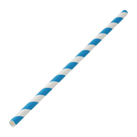 Utopia Biodegradable Paper Straws Blue Stripes DW198