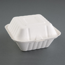 Fiesta Green Compostable Bagasse Burger Boxes 146mm DW246