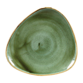Triangular Plates | Stonecast Plates | 229mm | Churchill DY048 Samphire Green