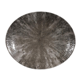 Oval Coupe Plates | Black Stone Quartz Plates | 270mm | Churchill DY899