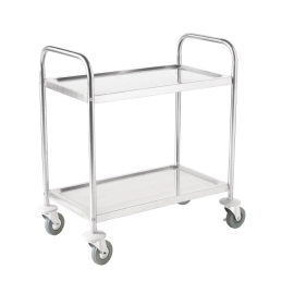 Vogue Stainless Steel 2 Tier Clearing Trolley Large F998