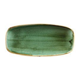 Oblong Chefs Plates | Samphire Green Plates | Stonecast 269 x 127mm | Churchill FC154