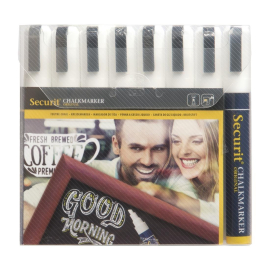 Set of 8 Securit 6mm Liquid Chalk Pens White GF261