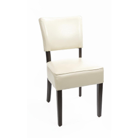 Bolero Chunky Faux Leather Chairs Cream (Pack of 2) GF958
