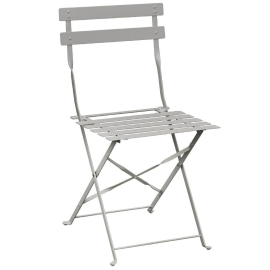 Bolero Grey Pavement Style Steel Folding Chairs (Pack of 2) GH551