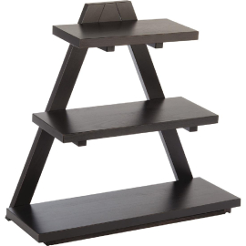 APS Triangle Wooden Buffet Stand Black GK818