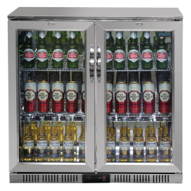 Polar Back Bar Cooler with Hinged Doors Stainless Steel 208Ltr GL008