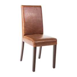 Bolero Faux Leather Dining Chair Antique Tan (Pack of 2) GR368
