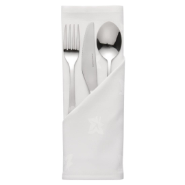 Cotton Napkins | White Cloth Napkins | Ivy Leaf Design 450 x 450mm | Luxor HB556