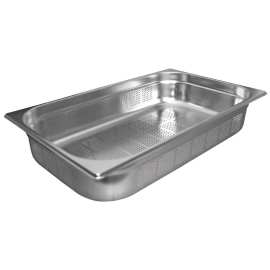 Vogue Stainless Steel Perforated 1/1 Gastronorm Pan 150mm K842