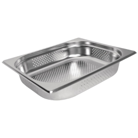 Vogue Stainless Steel Perforated 1/2 Gastronorm Pan 100mm K845