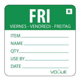 Vogue Removable Day of the Week Label Friday L070