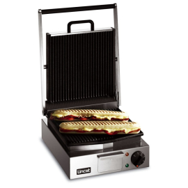 Lincat LPG Lynx 400 Electric Counter-top Single Panini Grill - Ribbed Upper & Lower Plates 