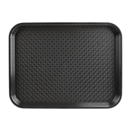 Fast Food Tray | Polypropylene Serving Tray | Large 450mm Black | Kristallon P507