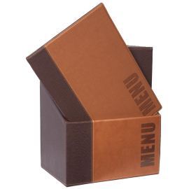 Securit Contemporary Menu Covers and Storage Box A4 Tan U268