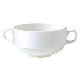 Steelite Monaco White Stacking Handled Soup Cups 285ml V6873