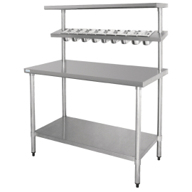 Modena MCB908 Stainless Steel Prep Station with Gantry 1200mm wide 