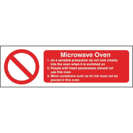 Vogue Microwave Oven Safety Sign W231