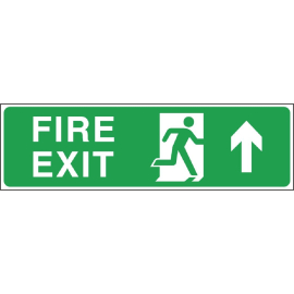 W301 Fire Exit Arrow Up Sign