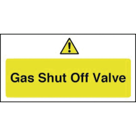 Gas Shut Off Valve Sign Y913