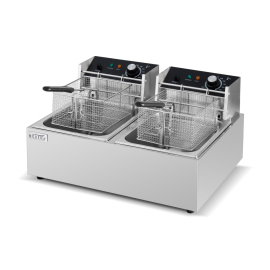 Commercial Twin Tank Electric Fryer | Deep Fat Fryer | 2x8L Capacity | Modena MEF82