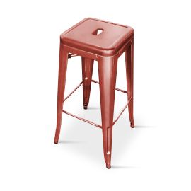 Borrello B1973 Tolix Style Metal Bar Stool in Rose Gold. Pack of 4.
