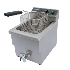 Commercial Single Tank Electric Fryer | Deep Fat Fryer with Drain Tap | 8L Capacity | Blizzard BF8