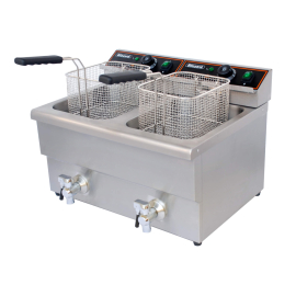 Commercial Double Tank Electric Fryer | Deep Fat Fryer | 6000W 2x8L Capacity | Blizzard BF8-8