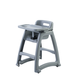 Commercial Stacking Baby High Chair | Plastic High Chair | Grey Stackable Dining Seat | BMS42