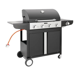 Commercial Gas Barbecue | 4 Burner BBQ with Side Hob | Outdoor Cooking | Buffalo CF732