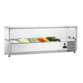 King CRISTAL013.HD 1.2m Refrigerated Countertop Servery Toppings Unit