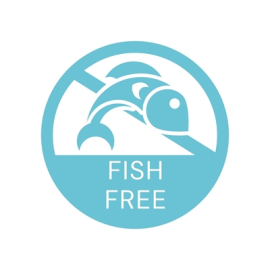 Removable Fish-Free Food Packaging Labels | Allergy Food Labels | 1000 Pack | Vogue FD431