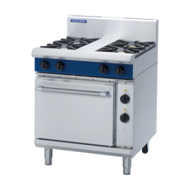 Commercial 4 Burner Static Oven | Electric Oven with Gas Hob | 750mm Cooking Range | Blue Seal Evolution GE505D/L