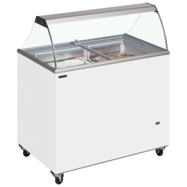 Tefcold IC300SC+CANOPY Scoop Ice Cream Display White - 7 Tub 1010mm wide