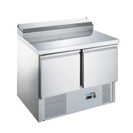 Commercial Gastronorm Prep Counter | 2 Door Refrigerated Prep Station | 240L Capacity | Koldbox KXCC2-SAL
