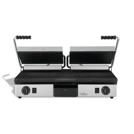 Hallco MEMT16050XNS Ribbed Non Stick Plate Panini Grill 610 mm x 250 mm.