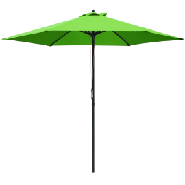 Outsunny 2.8m Patio Parasols Umbrellas Outdoor 6 Ribs Sunshade Canopy Manual Push Garden Backyard Furniture Green