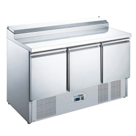 Commercial Gastronorm Prep Counter | 3 Door Refrigerated Counter | 392L Capacity with Raised Collar | Koldbox KXCC3-SAL